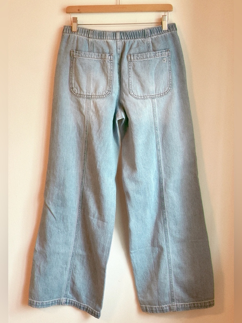 Celebrity-Pink Pull-On High-Rise Wide-Leg Jeans Elastic Small - Picture 3 of 10